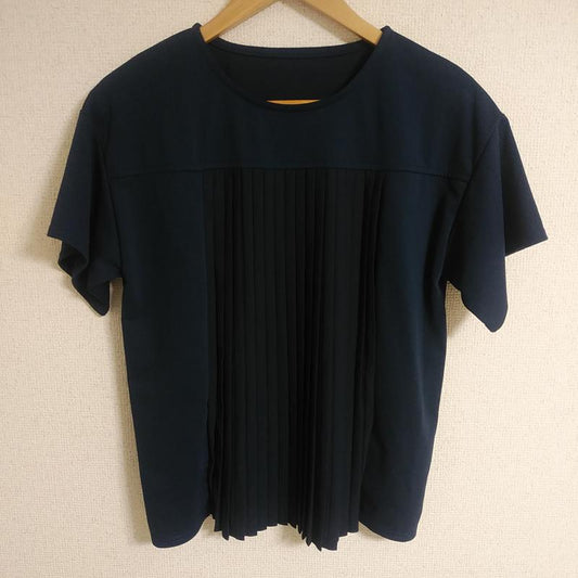 ヨーロ YOLO カットソー 半袖 36 無地 紺 / ネイビー /  レディース USED 古着 中古 10008364