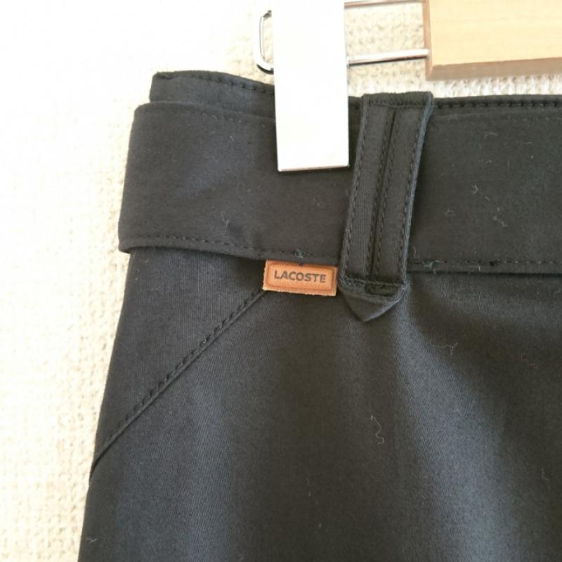 ラコステ LACOSTE スカート ひざ丈スカート 40 無地 黒 / ブラック /  レディース USED 古着 中古 10008444