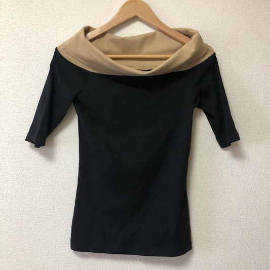 ローレンラルフローレン LAUREN RALPH LAUREN カットソー 七分袖 XS 無地 黒 / ブラック / X ベージュ / ベージュ /  レディース USED 古着 中古 10008503