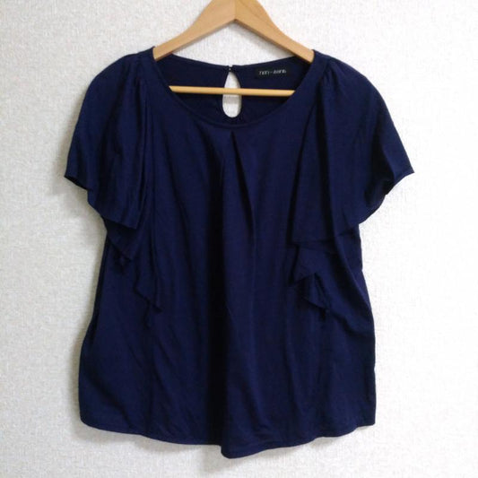 ノンサンス non-sens カットソー 半袖 FREE 無地 紺 / ネイビー /  レディース USED 古着 中古 10008567