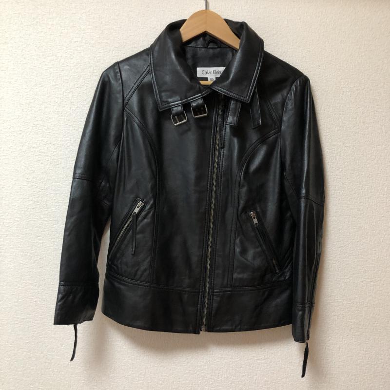 カルバン・クライン Calvin Klein ジャケット、上着 レザージャケット S 無地 黒 / ブラック /  レディース USED 古着 中古 10008636
