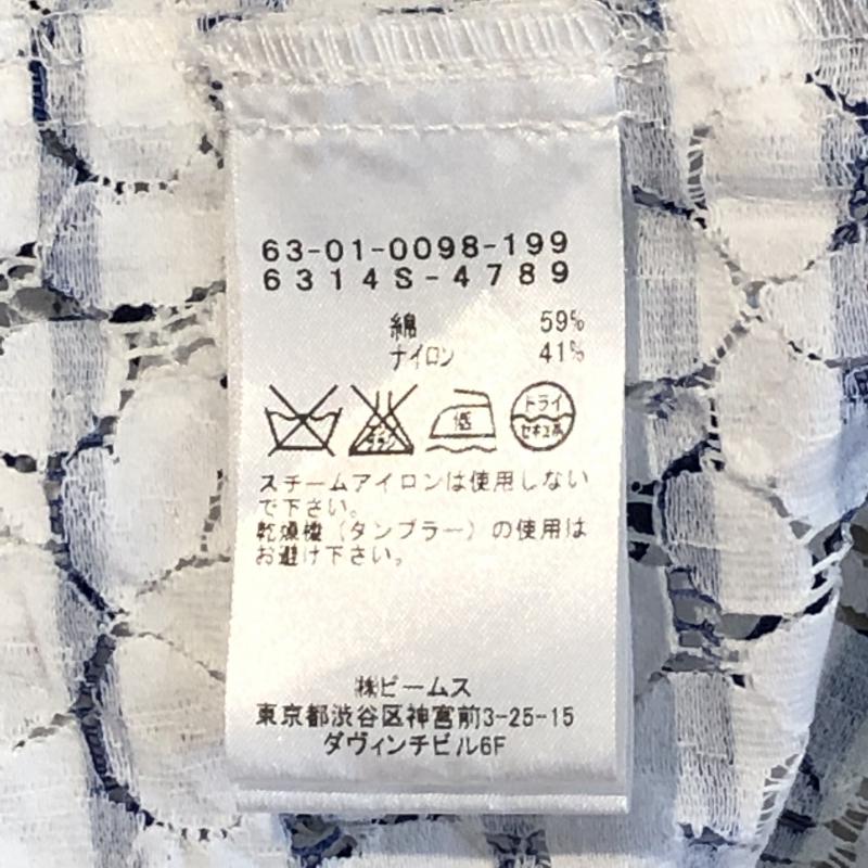 レイビームス Ray BEAMS シャツ、ブラウス 半袖 0 ボーダー柄 白 / ホワイト / X 青 / ブルー /  レディース USED 古着 中古 10008698