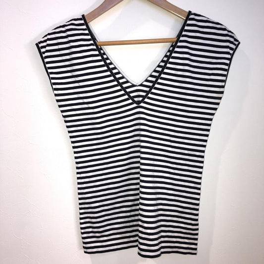 ユナイテッドアローズ UNITED ARROWS カットソー 半袖 ボーダー柄 白 / ホワイト / X 黒 / ブラック /  レディース USED 古着 中古 10008711