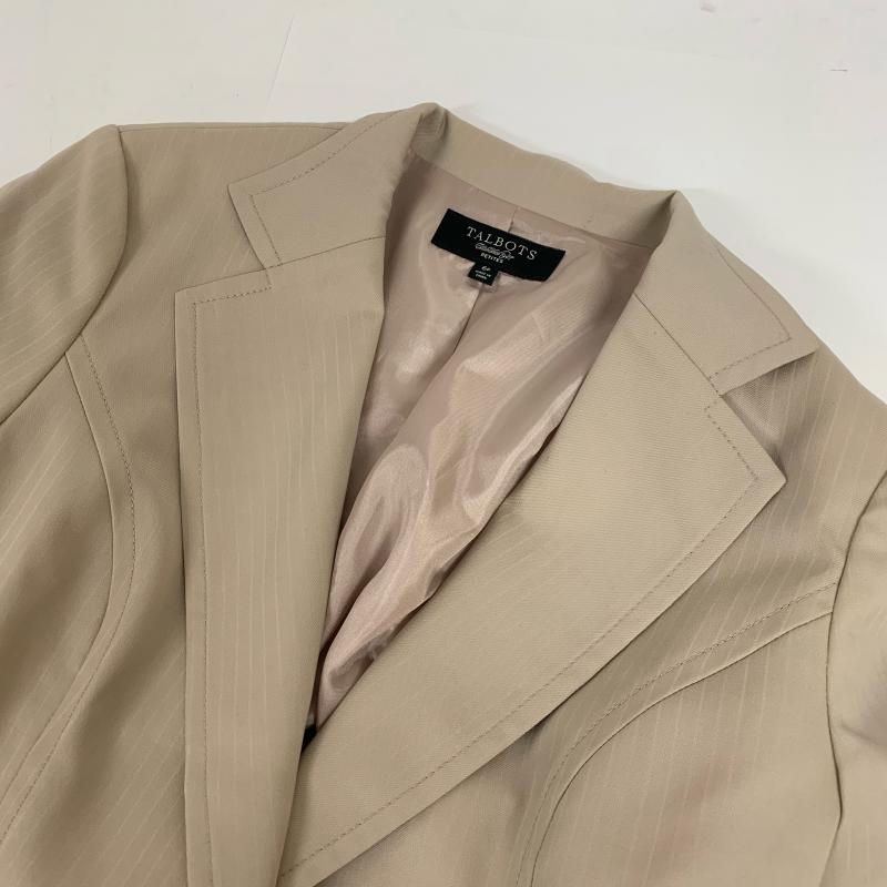 タルボット TALBOTS スーツ ひざ丈スカート ストライプ ベージュ / ベージュ /  レディース USED 古着 中古 10008857