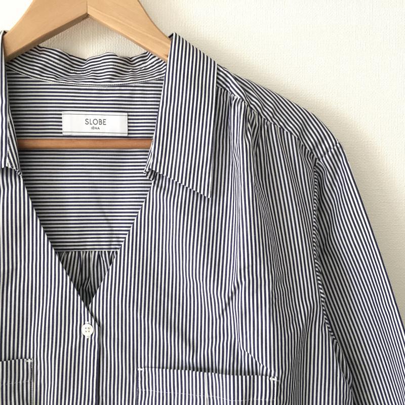 スローブイエナ SLOBE IENA シャツ、ブラウス 長袖 ストライプ 白 / ホワイト / X 青 / ブルー /  レディース USED 古着 中古 10009144