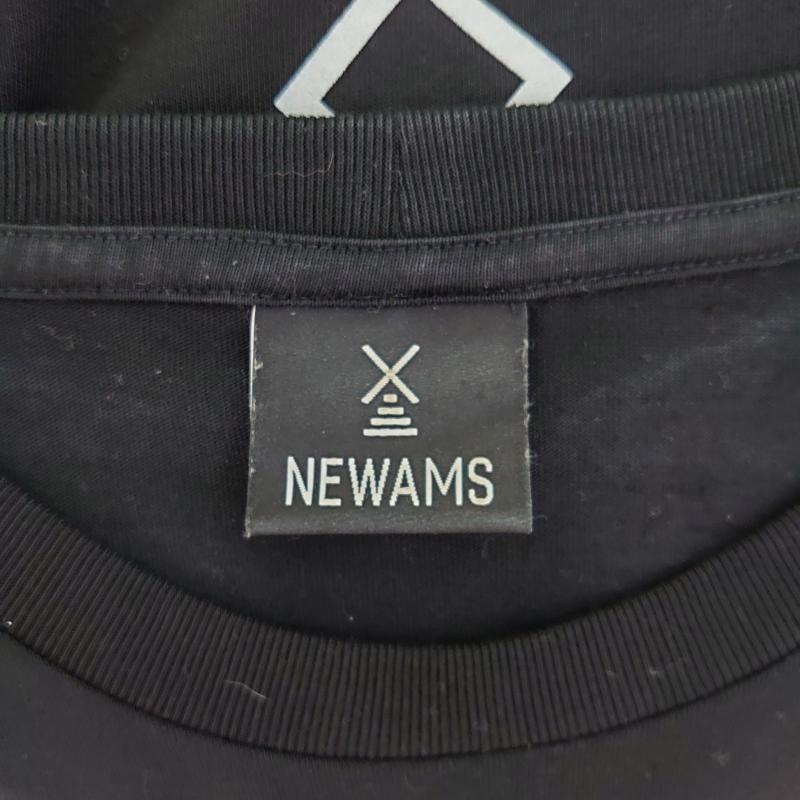 ニューアムス NEWAMS カットソー 半袖 M プリント X 無地 白 / ホワイト / X 黒 / ブラック /  メンズ USED 古着 中古 10009287