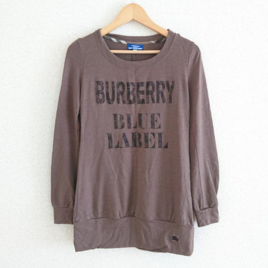 バーバリーブルーレーベル BURBERRY BLUE LABEL チュニック 長袖 38 無地 X ロゴ、文字 茶 / ブラウン /  レディース USED 古着 中古 10009677