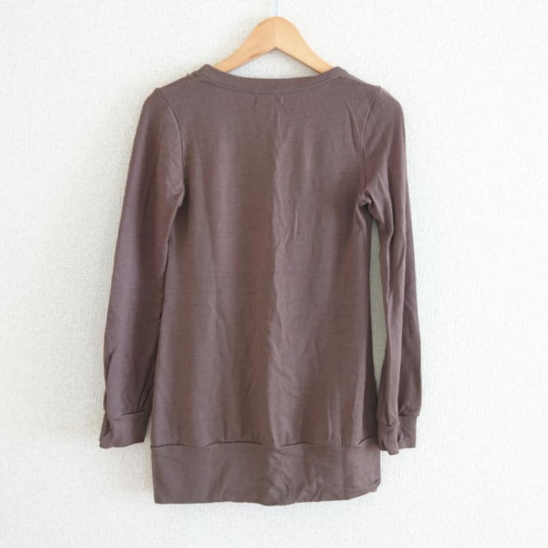 バーバリーブルーレーベル BURBERRY BLUE LABEL チュニック 長袖 38 無地 X ロゴ、文字 茶 / ブラウン /  レディース USED 古着 中古 10009677