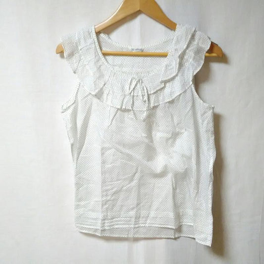 テチチ Te chichi カットソー 半袖 M ドット 白 / ホワイト / X 黒 / ブラック /  レディース USED 古着 中古 10009735