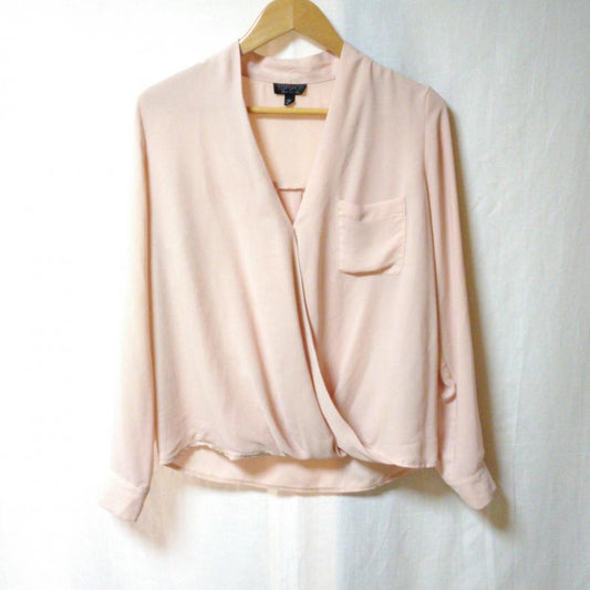トップショップ TOPSHOP カットソー 長袖 2 無地 桃 / ピンク /  レディース USED 古着 中古 10009749