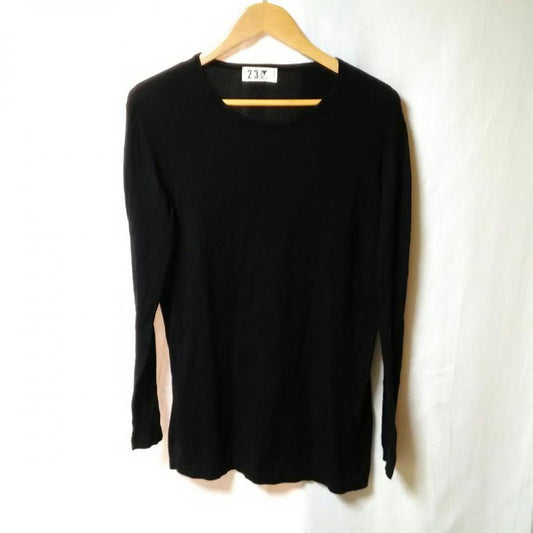 ニジュウサンク 23区 カットソー 長袖 38 無地 黒 / ブラック /  レディース USED 古着 中古 10009751