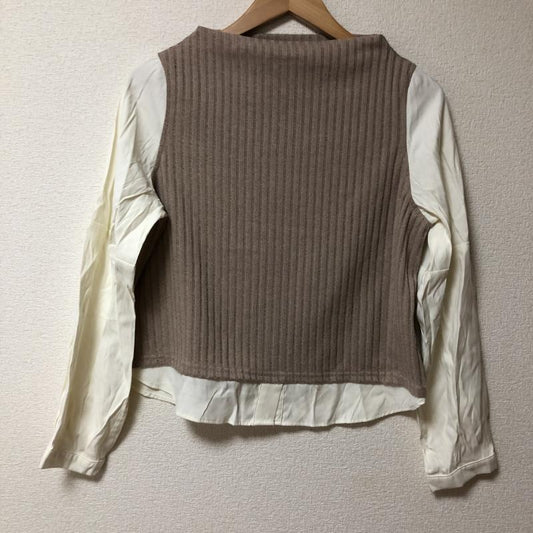 ミスティック mystic カットソー 長袖 FREE 無地 白 / ホワイト / X 茶 / ブラウン /  レディース USED 古着 中古 10009791