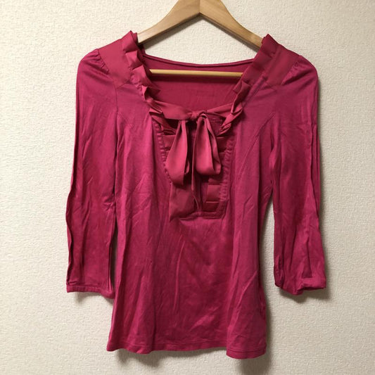 ボディードレッシングデラックス BODY DRESSING Deluxe カットソー 七分袖 38 無地 桃 / ピンク /  レディース USED 古着 中古 10009858