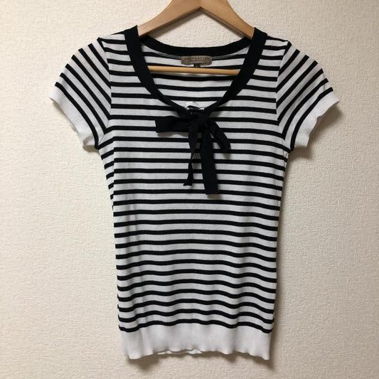 プロポーションボディドレッシング PROPORTION BODY DRESSING カットソー 半袖 2 ボーダー柄 白 / ホワイト / X 黒 / ブラック /  レディース USED 古着 中古 10009875