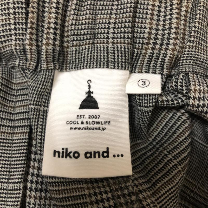 ニコアンド niko and... パンツ スラックス 3 チェック 黒 / ブラック / X 灰 / グレー / X ベージュ / ベージュ /  レディース USED 古着 中古 10009897