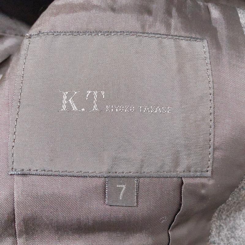 キヨコタカセ K.T KIYOKO TAKASE スーツ ひざ丈スカート 7 無地 灰 / グレー / X 金 / ゴールド /  レディース USED 古着 中古 10010139