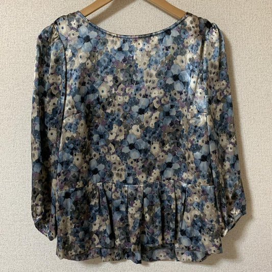 ルール RULe カットソー 長袖 M 花柄 青 / ブルー / X ベージュ / ベージュ / X 紫 / パープル /  レディース USED 古着 中古 10010262