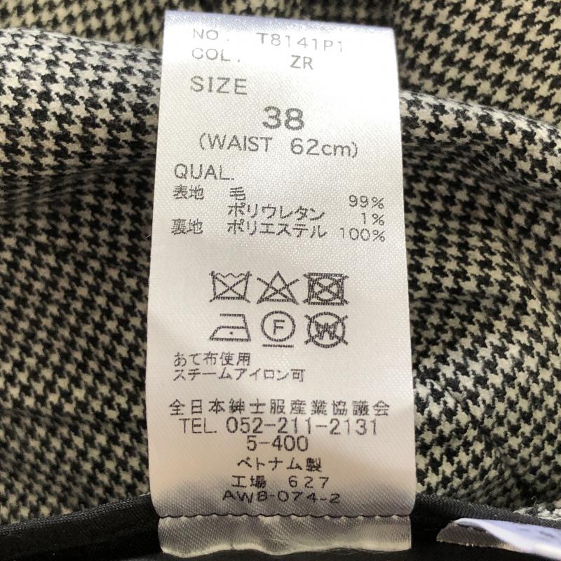 ザスーツカンパニー THE SUIT COMPANY パンツ スラックス 38 千鳥格子 白 / ホワイト / X 黒 / ブラック /  レディース USED 古着 中古 10010325