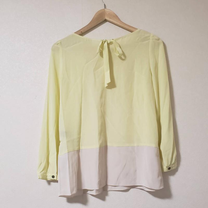 ボディードレッシングデラックス BODY DRESSING Deluxe シャツ、ブラウス 長袖 38 無地 白 / ホワイト / X 黄 / イエロー /  レディース USED 古着 中古 10010394