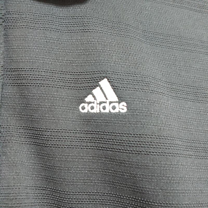 アディダス adidas ポロシャツ 半袖 XS 無地 X ワンポイント 黒 / ブラック / X 白 / ホワイト /  メンズ USED 古着 中古 10010462