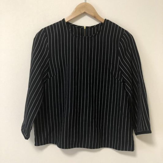ロペピクニック ROPE' PICNIC カットソー 七分袖 38 ストライプ 黒 / ブラック / X 白 / ホワイト /  レディース USED 古着 中古 10010547