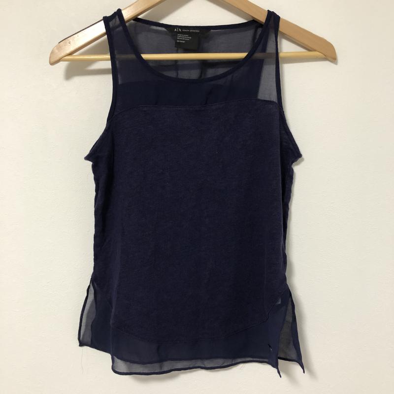 アルマーニエクスチェンジ A/X ARMANIEXCHANGE タンクトップ タンクトップ XS ワンポイント X 無地 紺 / ネイビー /  レディース USED 古着 中古 10010574