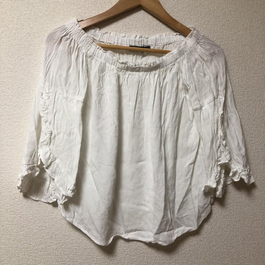 ベルシュカ Bershka カットソー 七分袖 XS 無地 白 / ホワイト /  レディース USED 古着 中古 10010748
