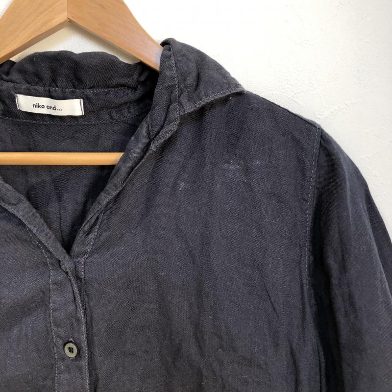 ニコアンド niko and... シャツ、ブラウス 半袖 無地 紺 / ネイビー /  レディース USED 古着 中古 10010816