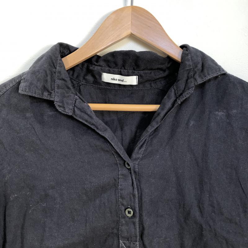 ニコアンド niko and... シャツ、ブラウス 半袖 無地 紺 / ネイビー /  レディース USED 古着 中古 10010816