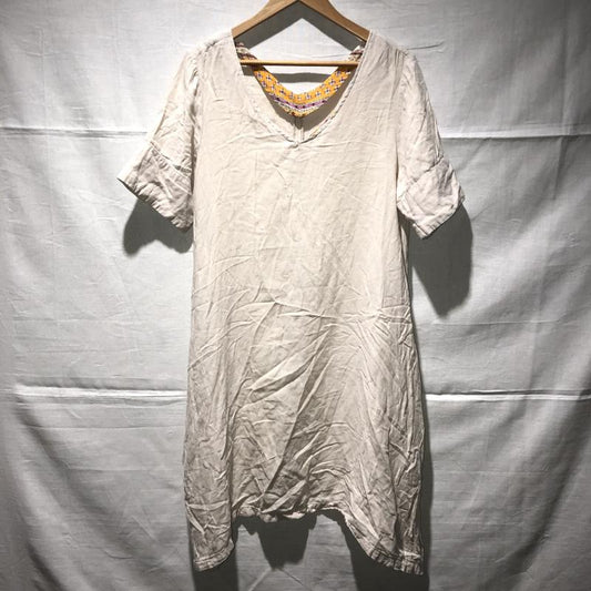 シュカ SHUCA チュニック 半袖 L 無地 ベージュ / ベージュ /  レディース USED 古着 中古 10010827