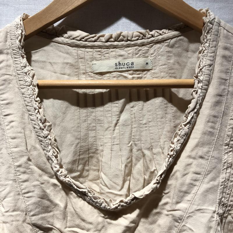 シュカ SHUCA チュニック 半袖 M 無地 ベージュ / ベージュ /  レディース USED 古着 中古 10010828