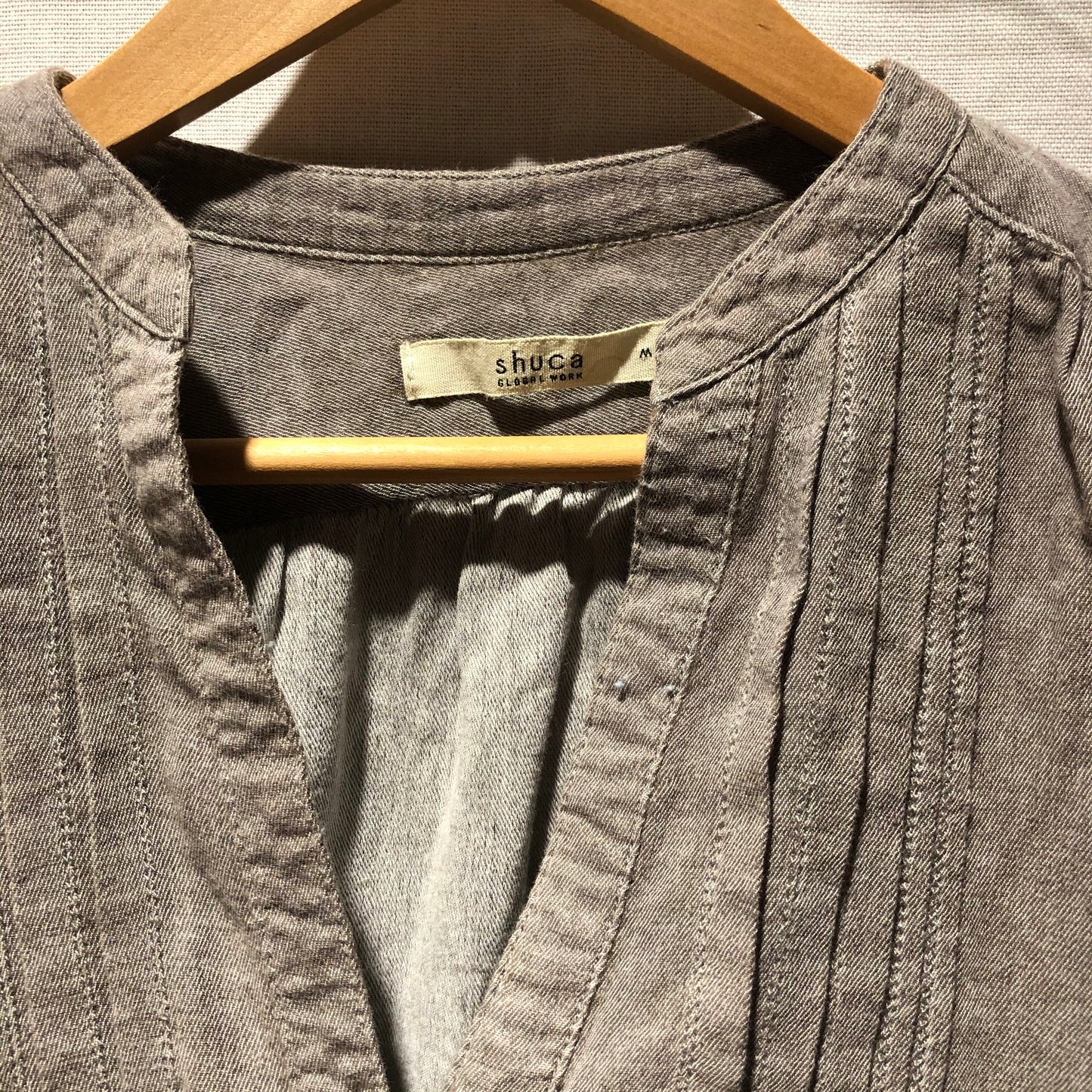 シュカ SHUCA チュニック 七分袖 M 無地 灰 / グレー /  レディース USED 古着 中古 10010835
