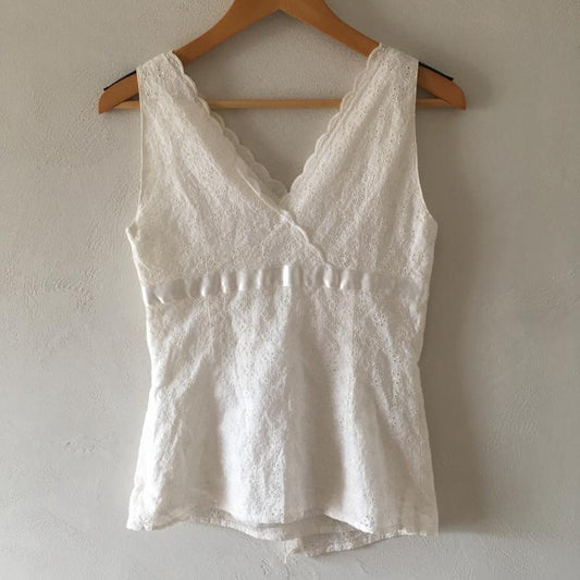 ミッシュマッシュ MISCH MASCH シャツ、ブラウス 半袖 2 刺繍 白 / ホワイト /  レディース USED 古着 中古 10010885