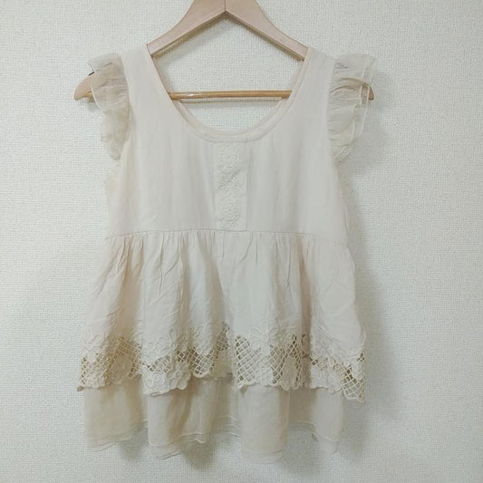 シエラレオン SIERALEONE タンクトップ タンクトップ FREE 無地 X 花柄 X 刺繍 X ドット ベージュ / ベージュ / X 白 / ホワイト /  レディース USED 古着 中古 10011034