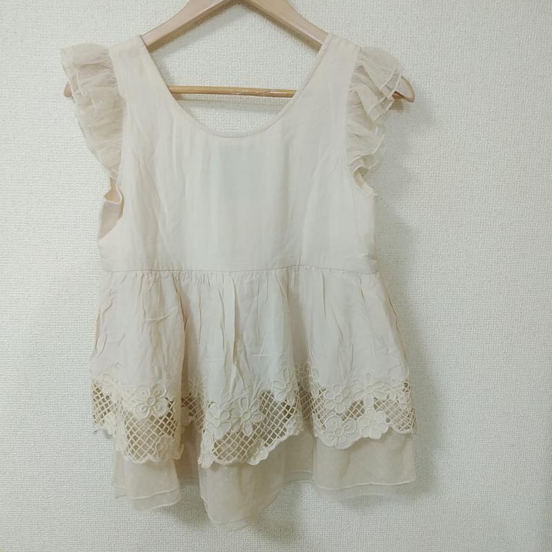 シエラレオン SIERALEONE タンクトップ タンクトップ FREE 無地 X 花柄 X 刺繍 X ドット ベージュ / ベージュ / X 白 / ホワイト /  レディース USED 古着 中古 10011034