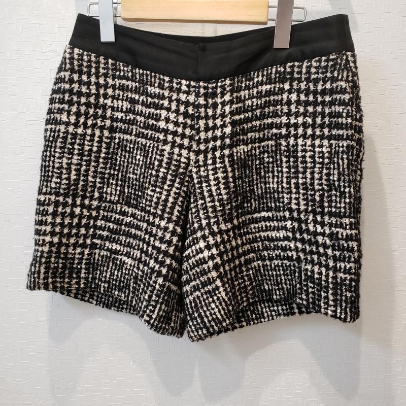 ロートレ・アモン LAUTREAMONT パンツ ショートパンツ 38 千鳥格子 黒 / ブラック / X 白 / ホワイト /  レディース USED 古着 中古 10011141
