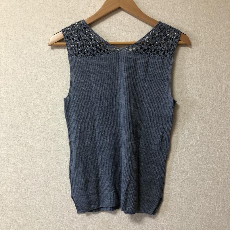 ケーティー K.T タンクトップ タンクトップ 9 無地 X 刺繍 X  青 / ブルー / X 銀 / シルバー /  レディース USED 古着 中古 10011226