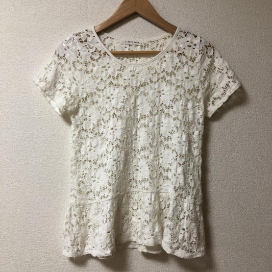ローリーズファーム LOWRYS FARM チュニック 半袖 M 無地 X 刺繍 X 花柄 白 / ホワイト /  レディース USED 古着 中古 10011360