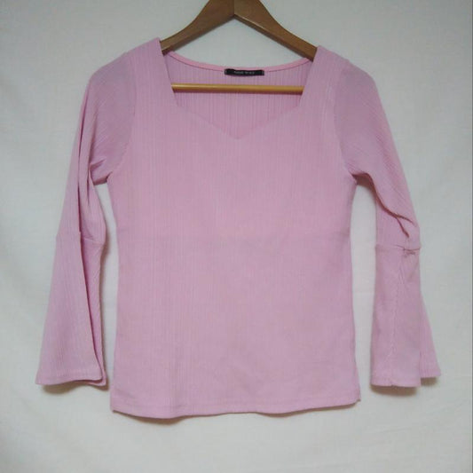ワンウェイ one way カットソー 長袖 M 無地 桃 / ピンク /  レディース USED 古着 中古 10011497