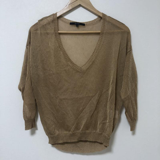 マカフィー MACPHEE カットソー 長袖 1 無地 ベージュ / ベージュ / X 銀 / シルバー /  レディース USED 古着 中古 10011618