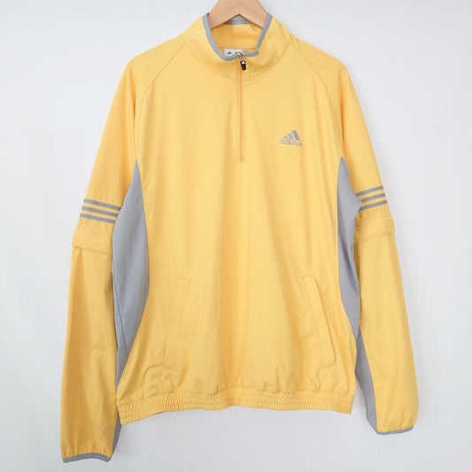 アディダス adidas トップス トップス 2way/ジャージ 無地 X ワンポイント 灰 / グレー / X 黄 / イエロー /  メンズ USED 古着 中古 10011917