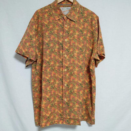 マルガリータビル Margaritaville シャツ、ブラウス 半袖 アロハシャツ XL 総柄 橙 / オレンジ / X 緑 / グリーン /  メンズ USED 古着 中古 10011922