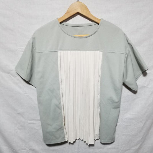ヨーロ YOLO シャツ、ブラウス 半袖 38 無地 白 / ホワイト / X 緑 / グリーン /  レディース USED 古着 中古 10012035