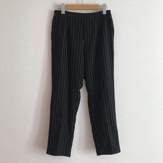 ダブルダージル DOUBLEDAZZLE パンツ スラックス M ストライプ 黒 / ブラック / X 灰 / グレー /  レディース USED 古着 中古 10012065