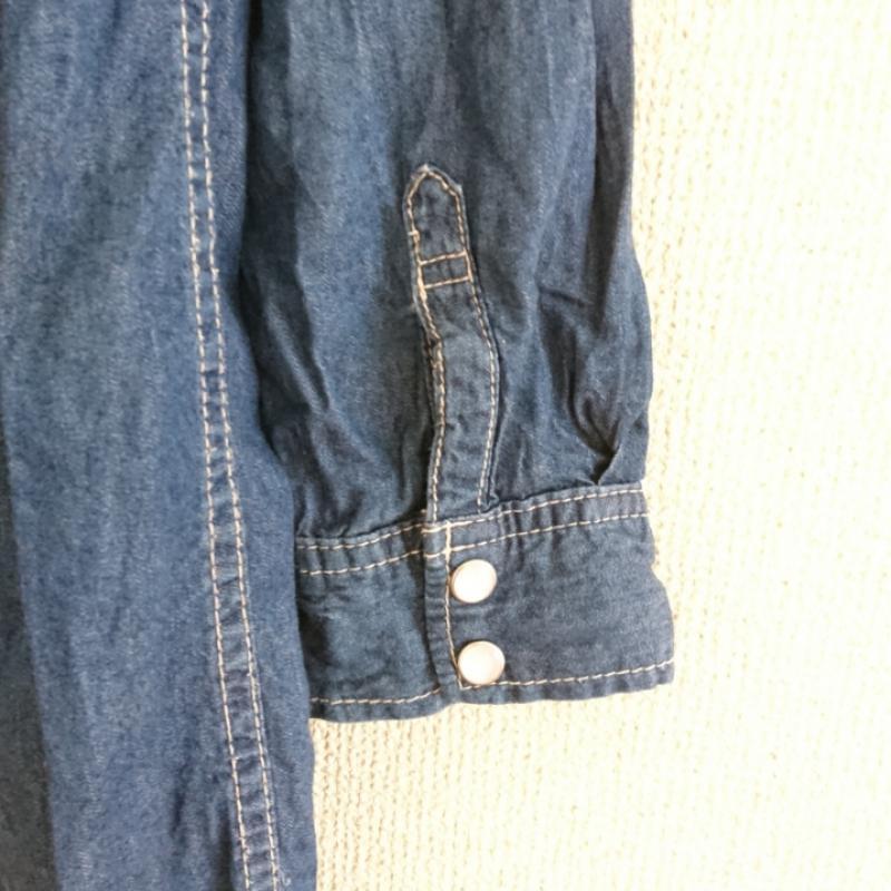ローリーズファーム LOWRYS FARM ワンピース ひざ丈スカート L 無地 青 / ブルー /  レディース USED 古着 中古 10012194