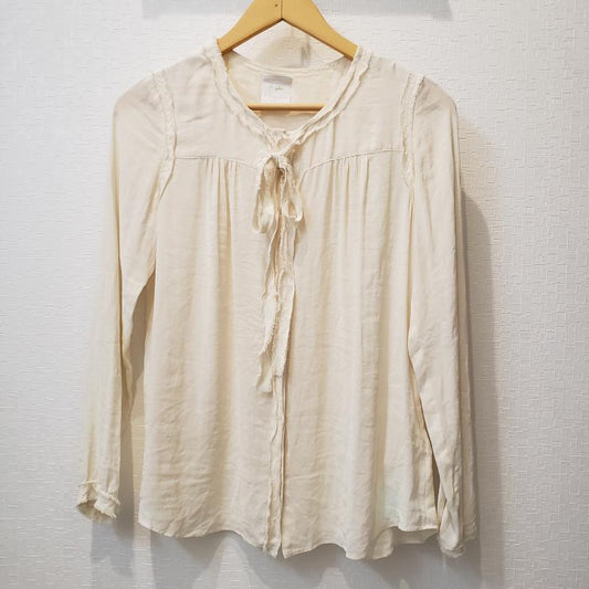 フィガロ パリ FIGARO Paris カットソー 長袖 38 無地 白 / ホワイト /  レディース USED 古着 中古 10012250
