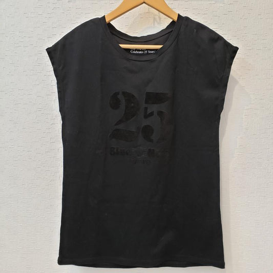 ブルーノート東京 BLUE NOTE TOKYO カットソー 半袖 M ロゴ、文字 X 無地 黒 / ブラック /  レディース USED 古着 中古 10012273