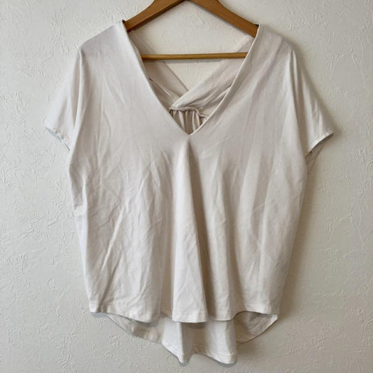 ロージー ROSIEE カットソー 半袖 Vネックカットソー 36 無地 白 / ホワイト /  レディース USED 古着 中古 10012288