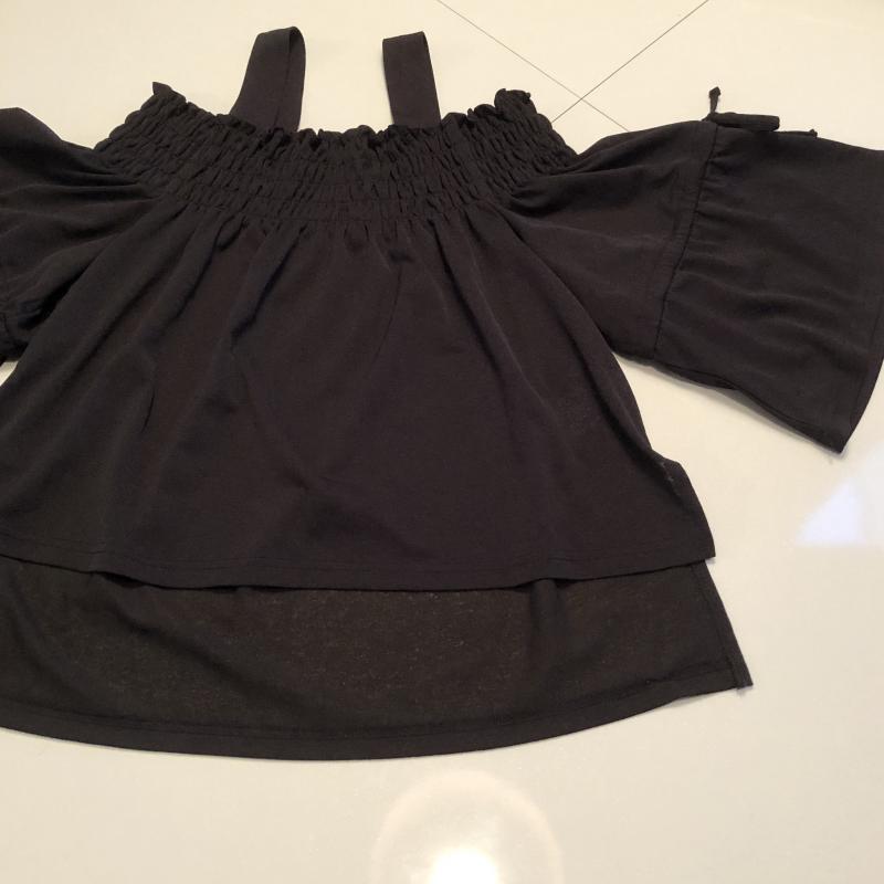 ムルーア MURUA カットソー 半袖 FREE 無地 黒 / ブラック /  レディース USED 古着 中古 10012415