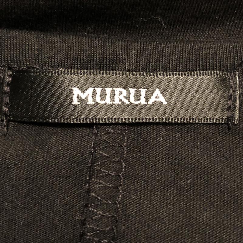 ムルーア MURUA チュニック 半袖 FREE ロゴ、文字 X 無地 黒 / ブラック /  レディース USED 古着 中古 10012420